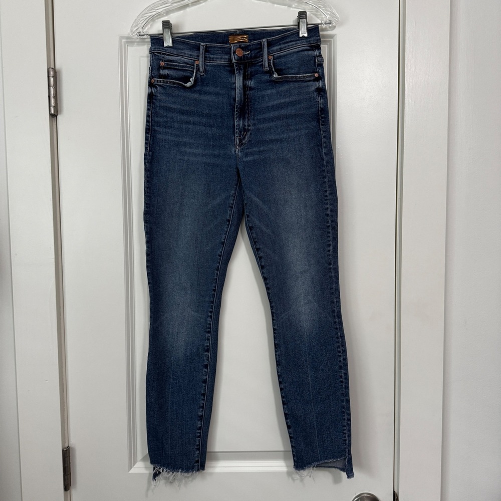 Mother Jeans 27 Stunner Zip Ankle Step Fray Skinny Jeans High Waist